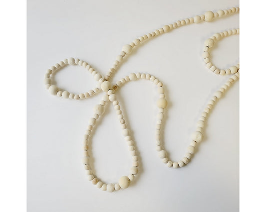 6′ WOODEN BEAD GARLAND – NATURAL /BEIGE