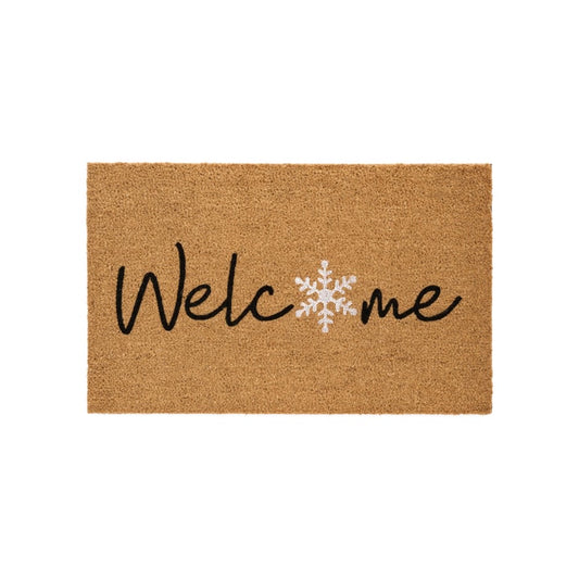 DMT WELCOME COIR/PVC NAT/BK/WH 18x30
