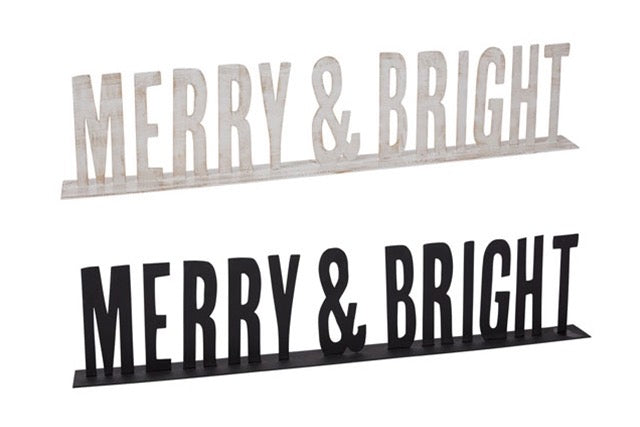 Black Metal Merry & Bright Sign