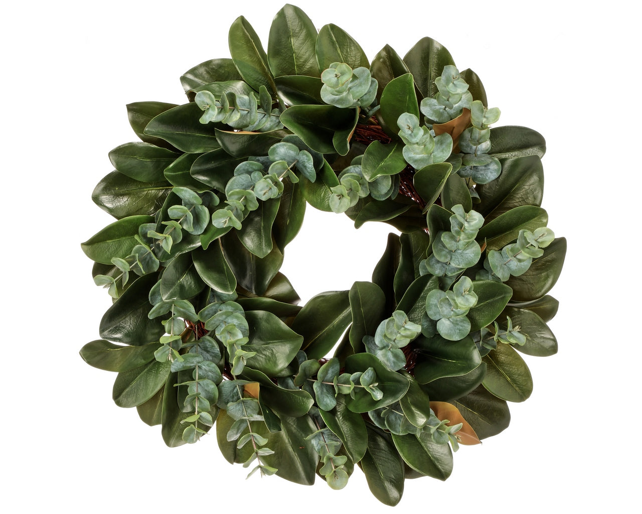 SOUTHERN MAGNOLIA /EUCALYPTUS WREATH 26″ – GREEN