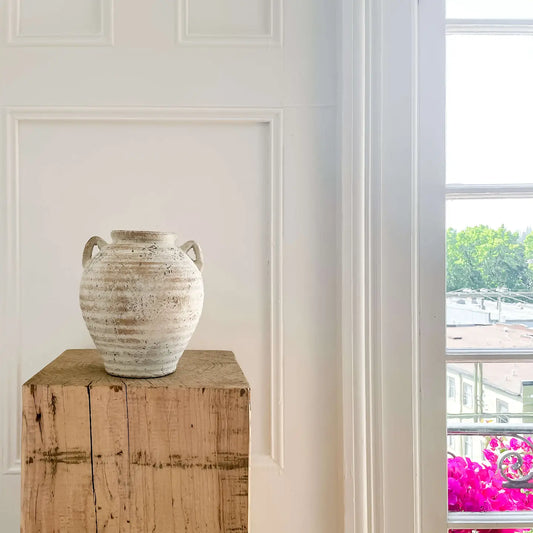 Luciana Vintage-Style Ceramic Vase with Handles