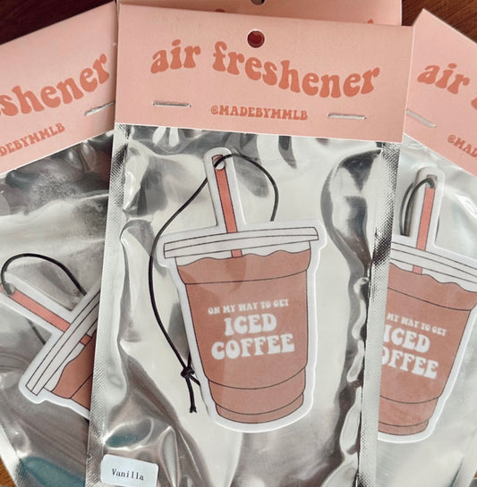 Iced Coffee Car Air Freshener “Coffee Scent”