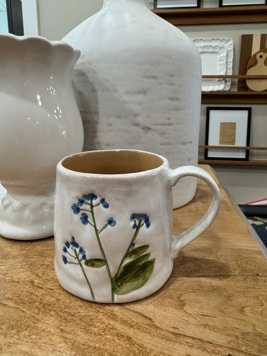 Ceramic Mug-Blue Flowers