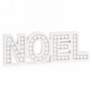 White beaded NOEL decor