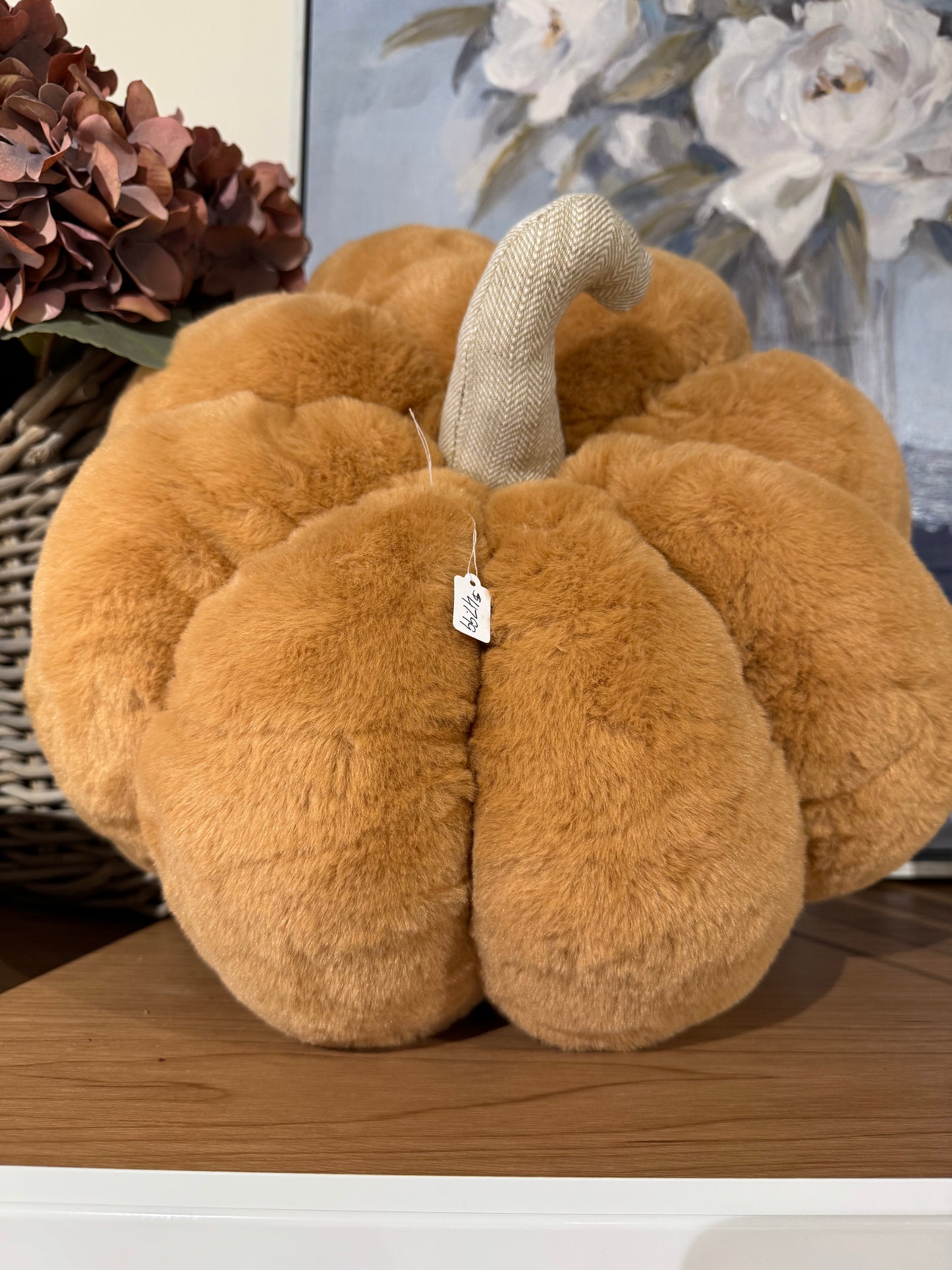 Extra Large Faux Fur Pumpkin-Rust
