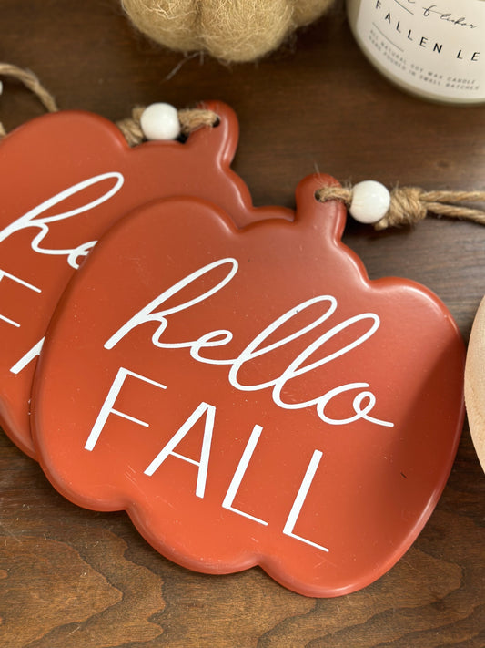 “Hello Fall” Tin Pumpkin