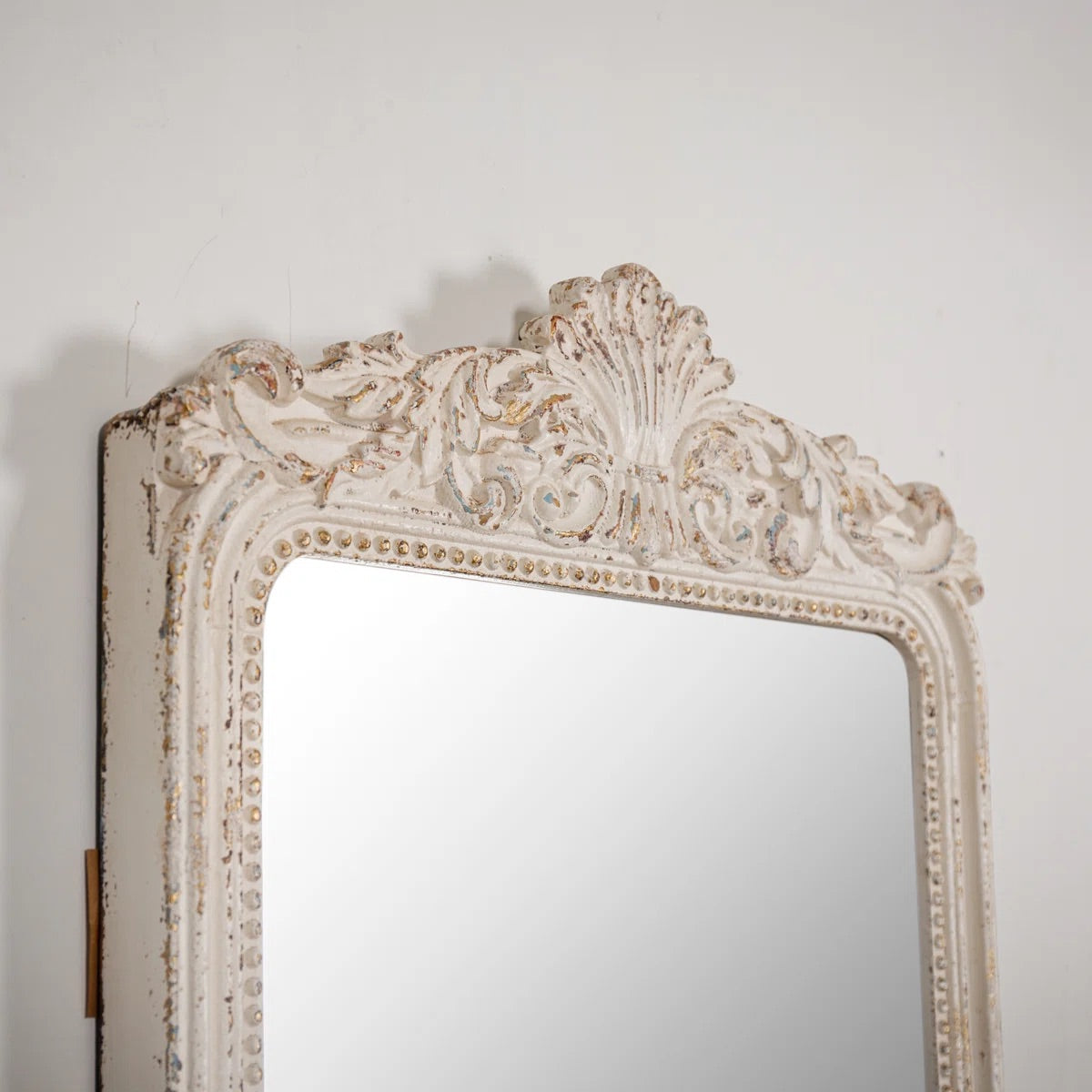 Vintage Decorative Mirror 24x36” Distressed white