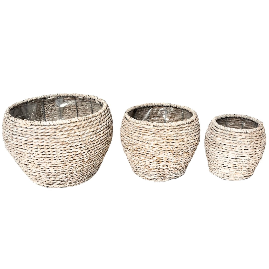 Austin HAND WOVEN TAPERED BASKET 13.4”x 10”