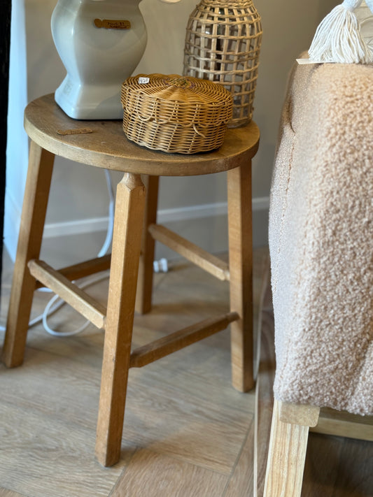 Vintage wood stool/ side table