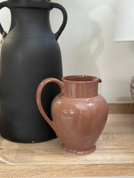 Brown jug with handle