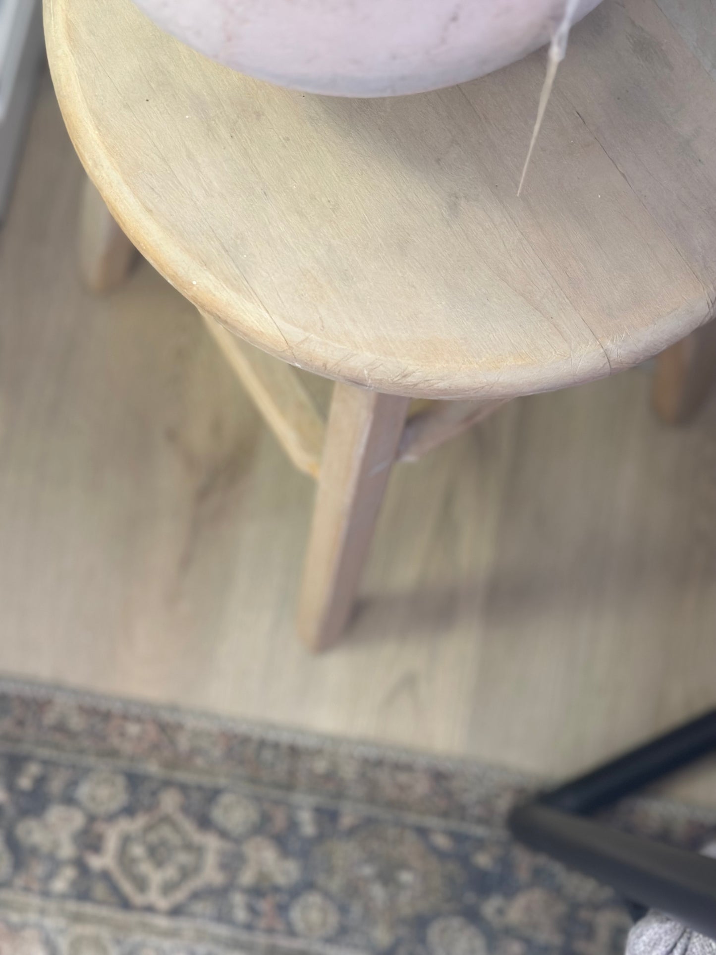 Reclaimed whitewash wood stool