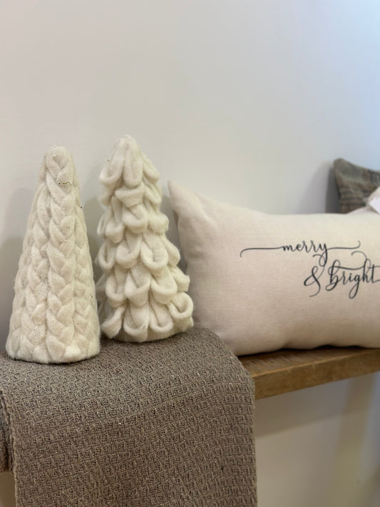 White woven yarn tree “loops”