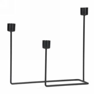 Black metal triple taper holder