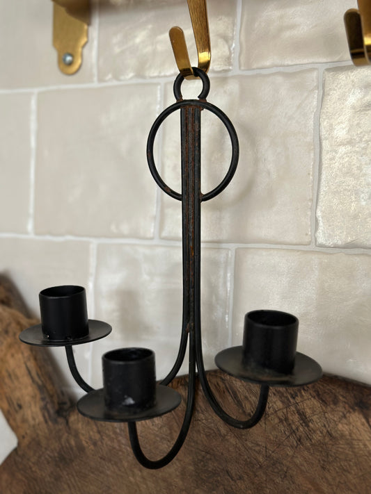 Small black hanging candlestick holder