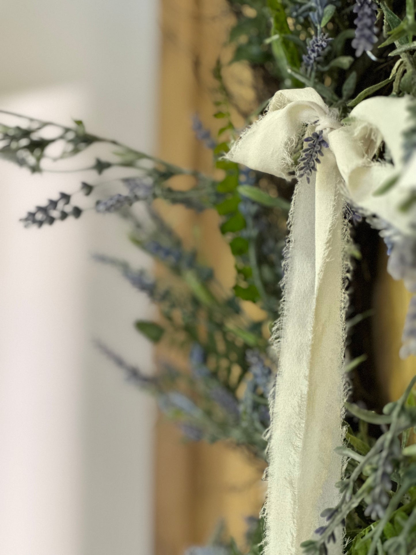 Cream Linen Frayed Ribbon