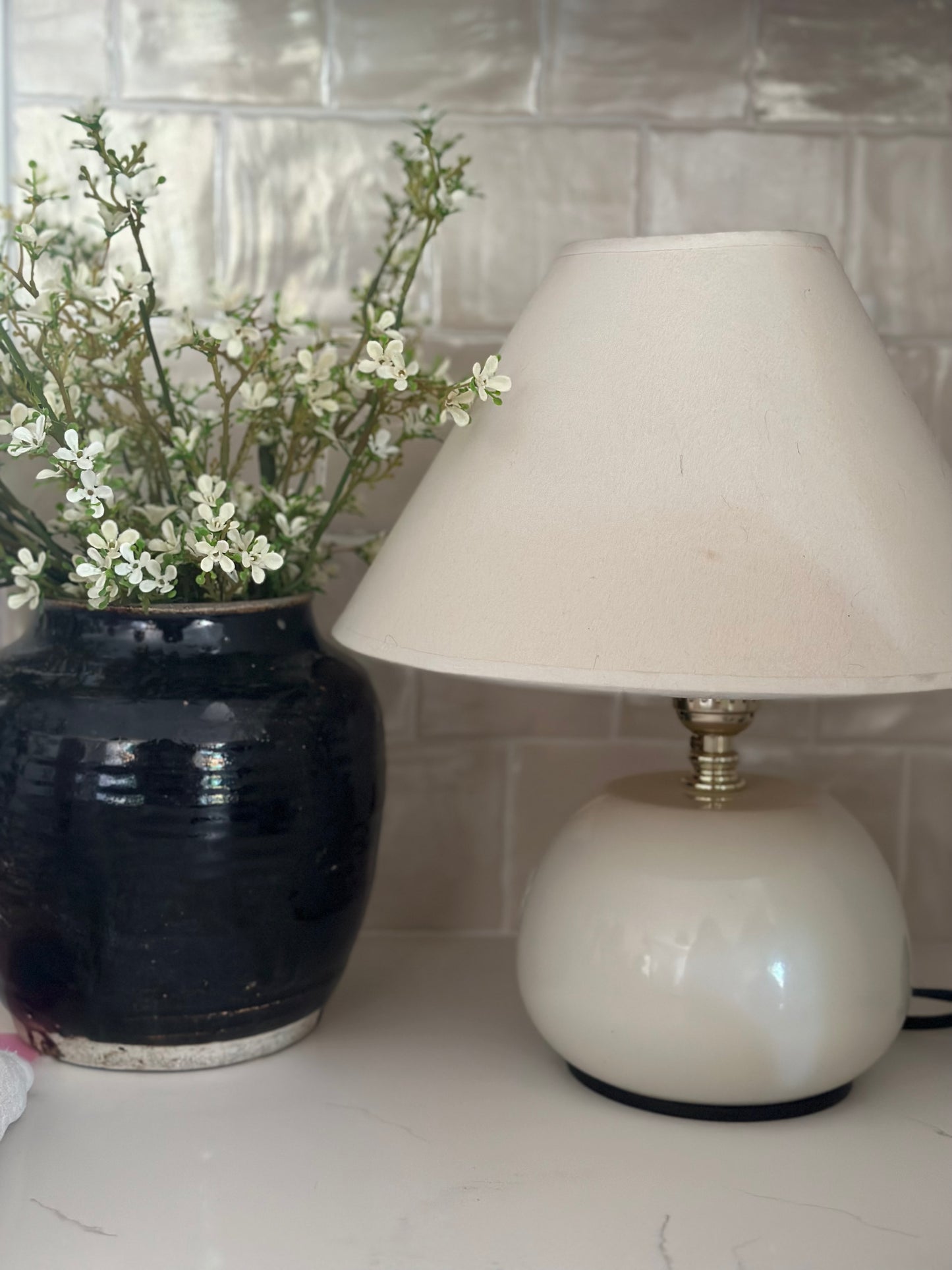 Small cream lamp