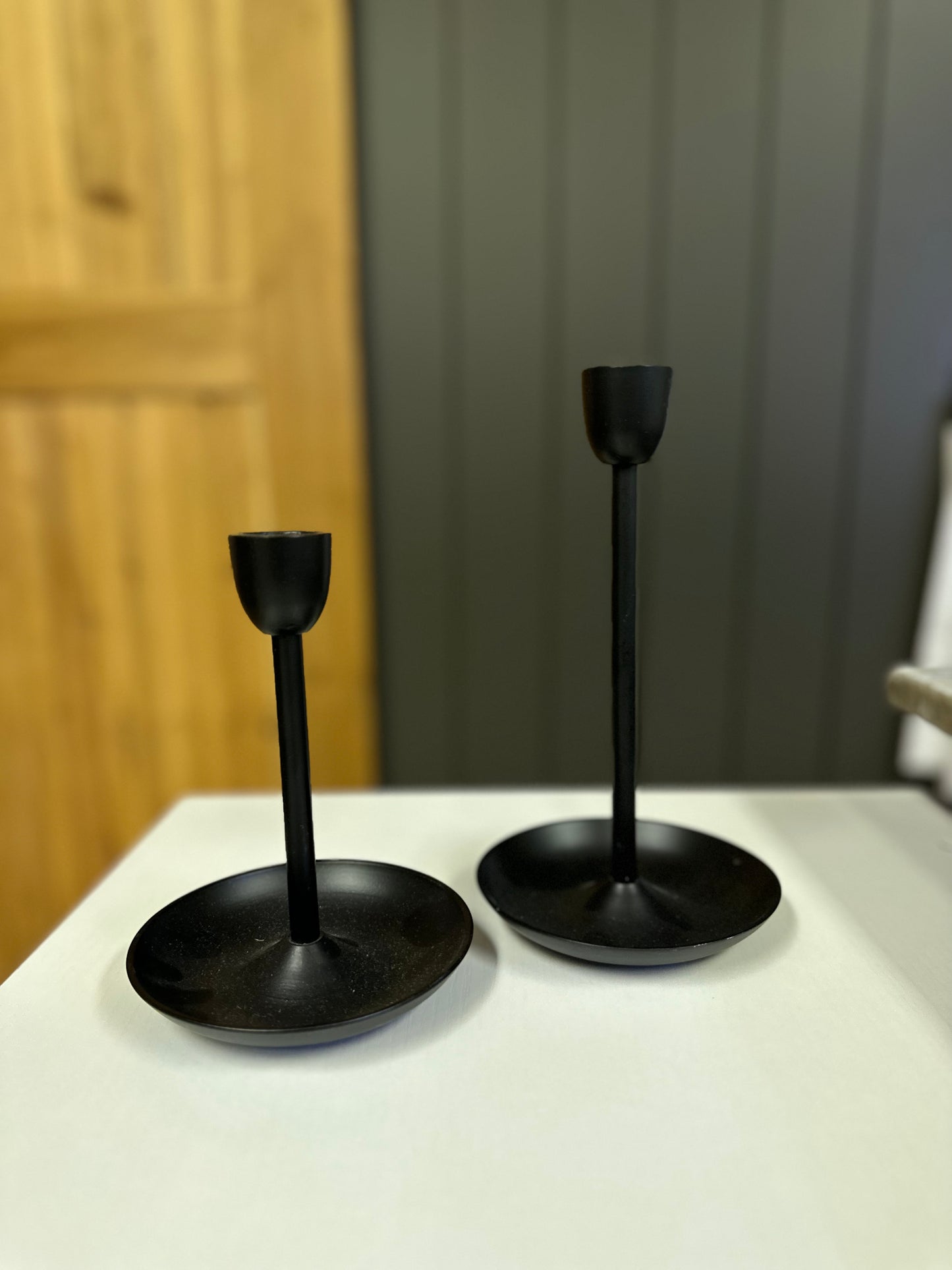 Fluted Black Candlestick “Large”