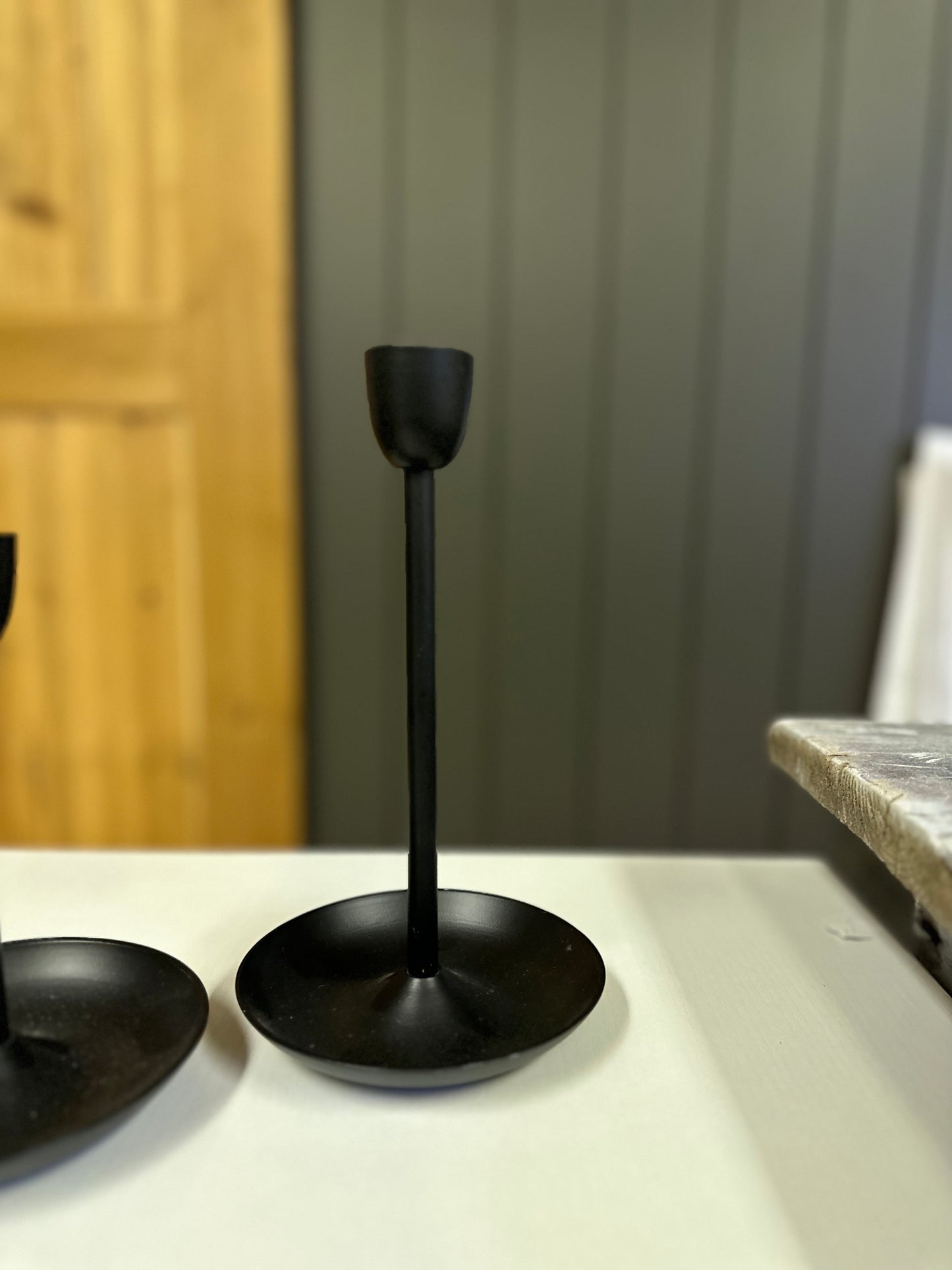 Fluted Black Candlestick “Large”