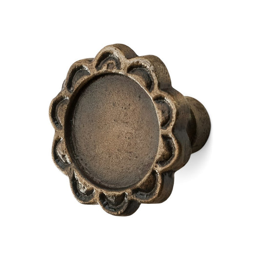 Knob iron flower antique brass