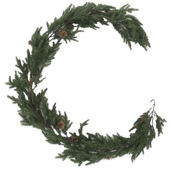 57" PE Scotch Pine w/Cones Garland (Green)