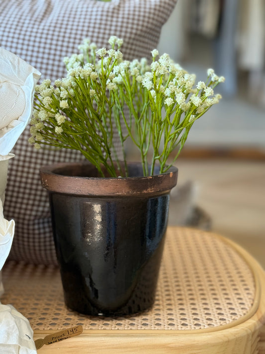 Glazed vintage outdoor pot