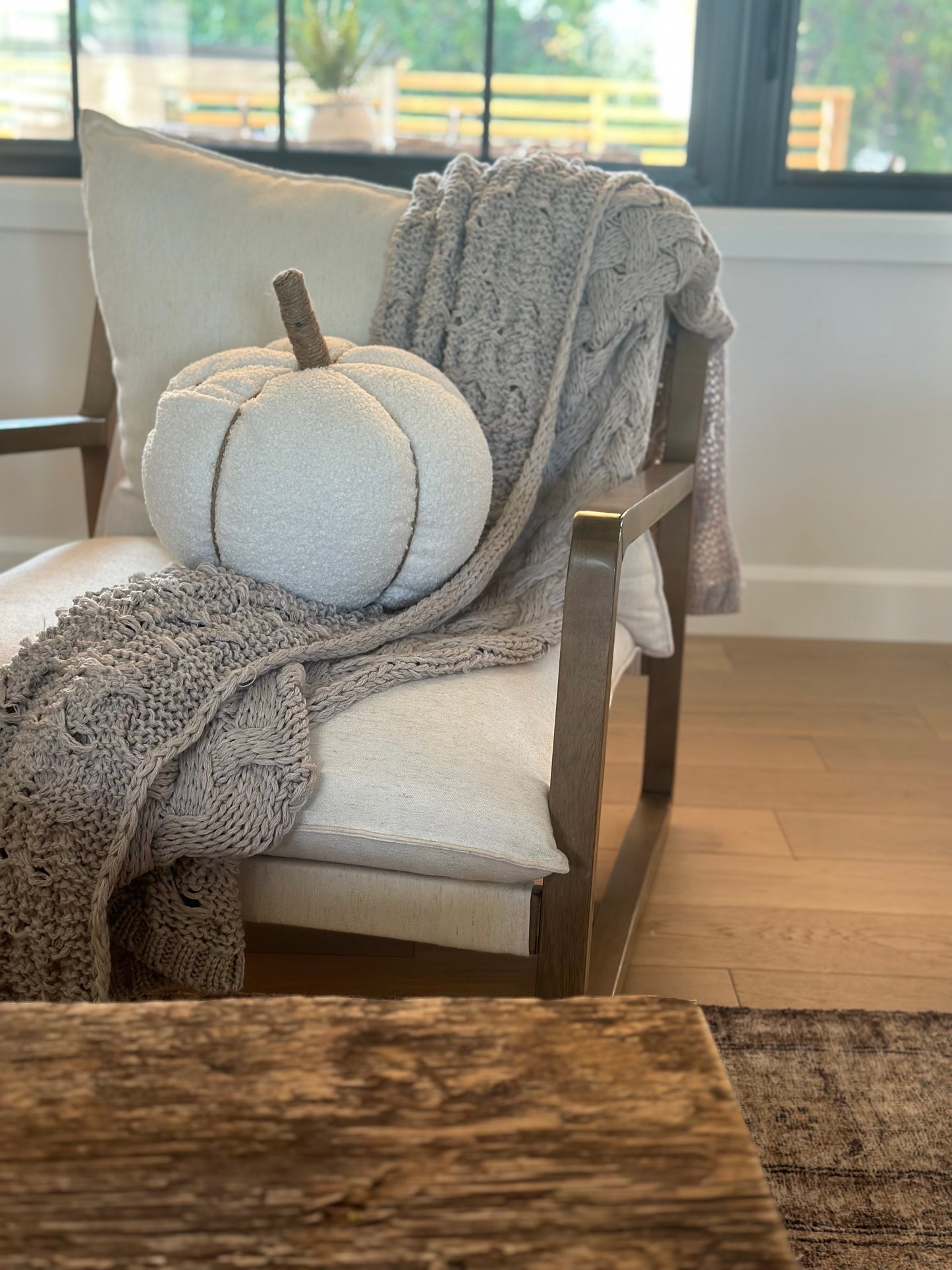 Sherpa Woven Pumpkin Pillow