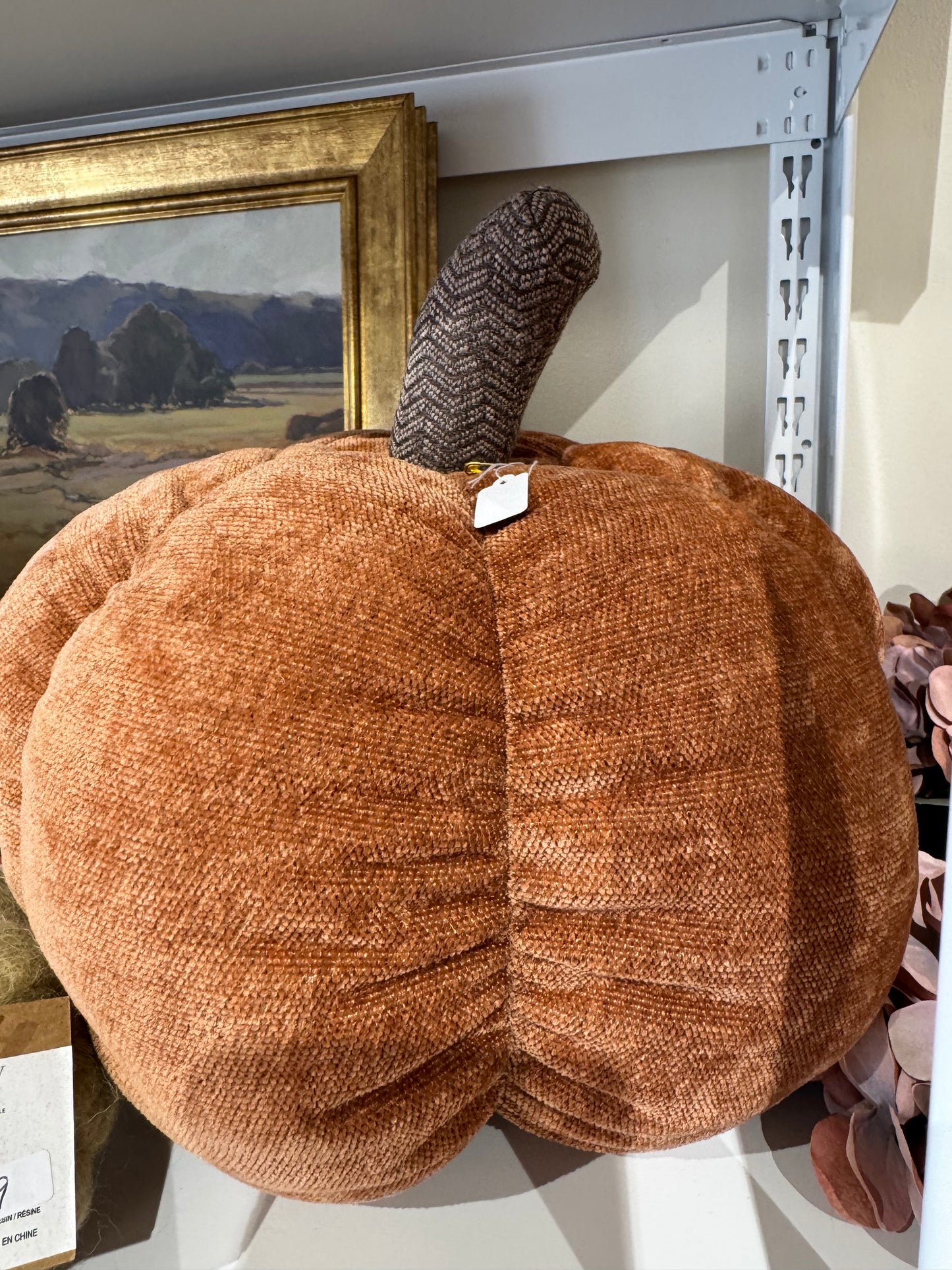 Large Chenille Pumpkin-Rust