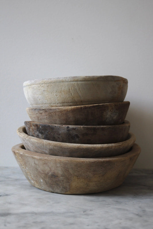 Handmade Vintage Wood Bowls