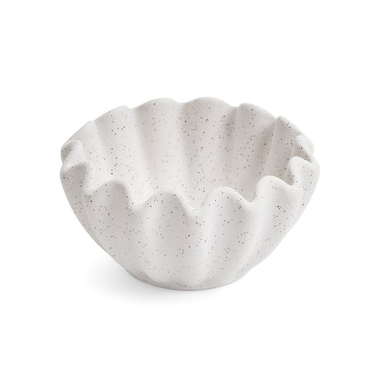 BOWL CERAMIC WAVY CHALK WHITE