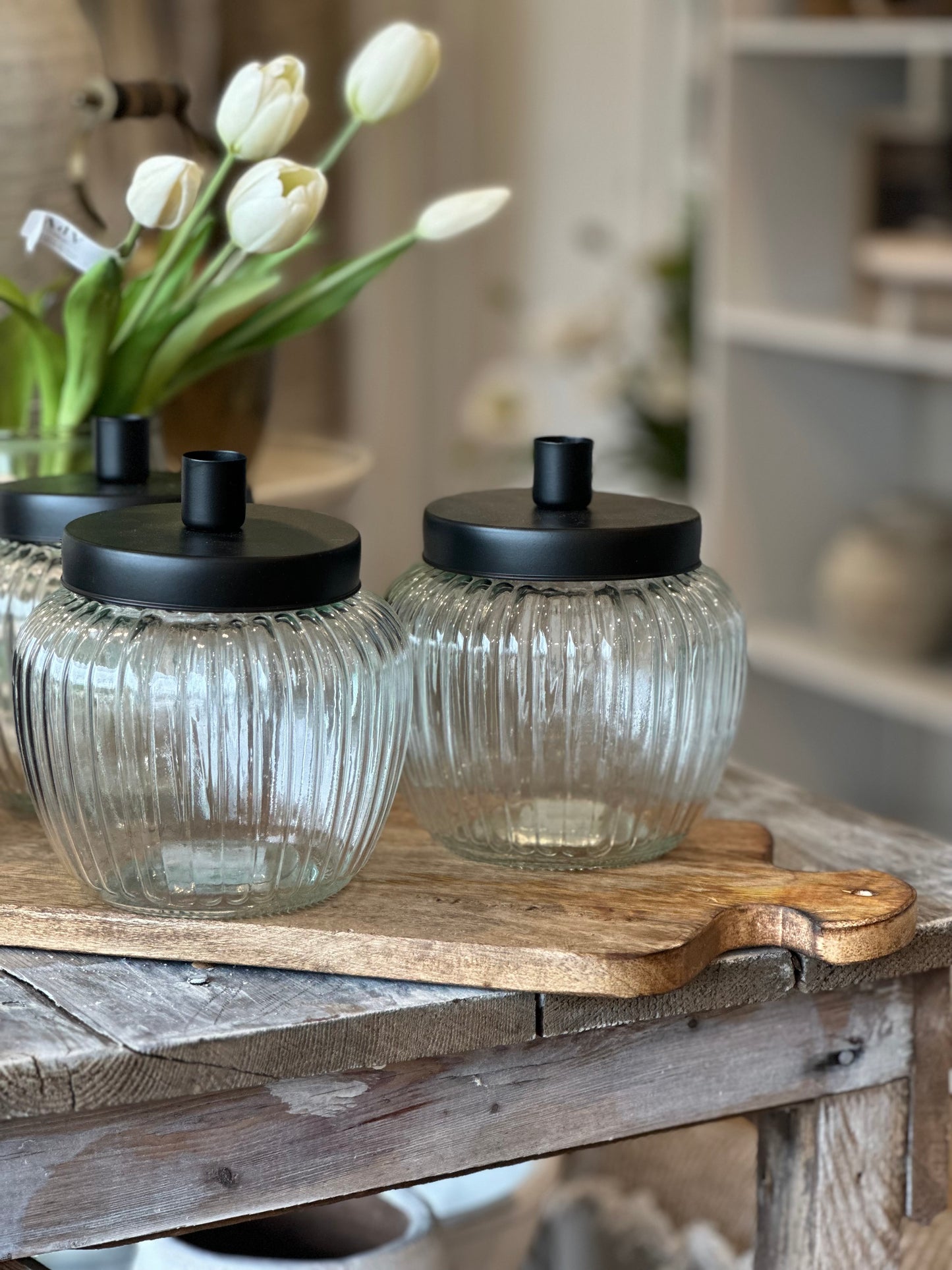 Glass jar with lid