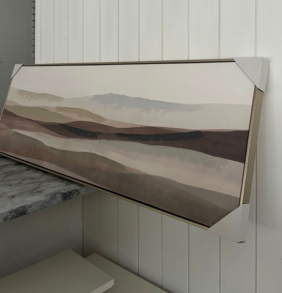 Taupe Mountains Landscape Print