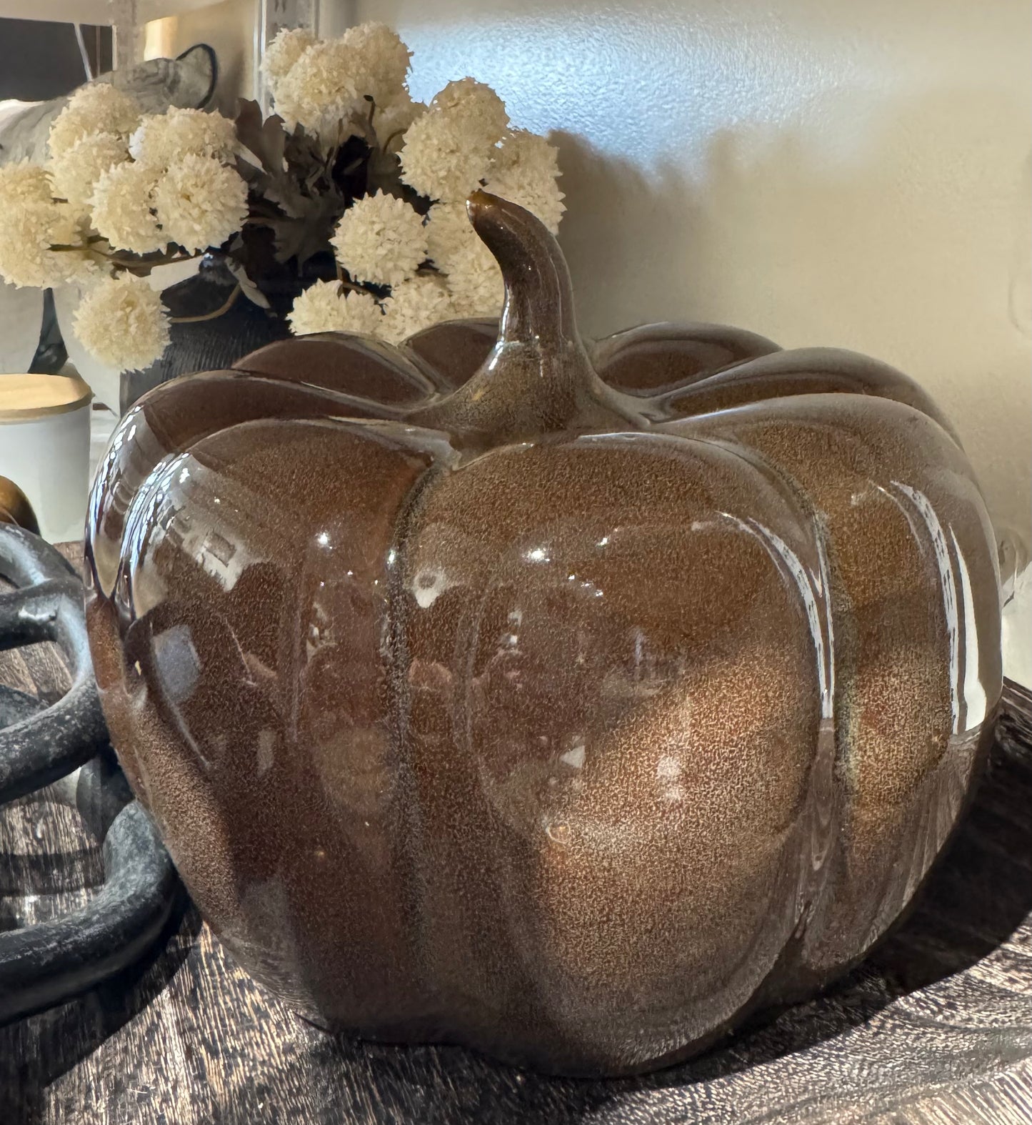 Large Ceramic Pumpkin-Mocha