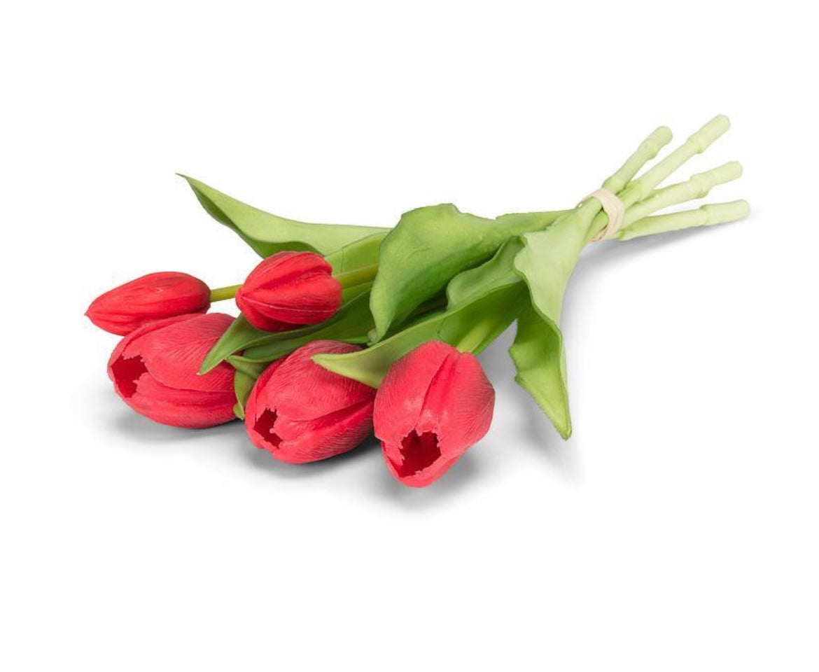 5 Stem Tulip Bunch-Red