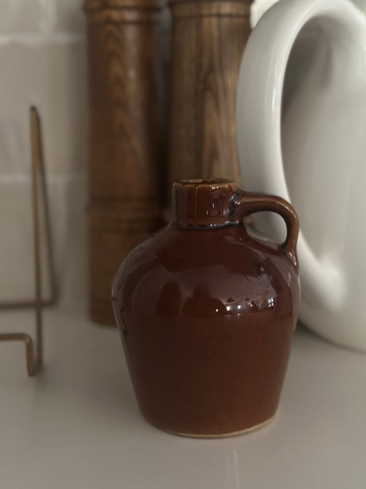 Vintage Brown jug bud vase