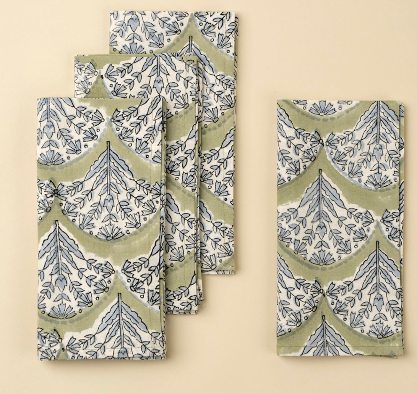 Indaba Sakura Block Print Napkins-Set of 4