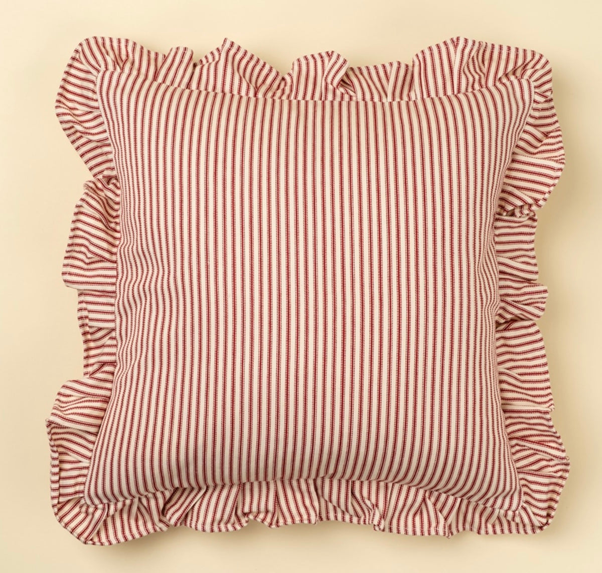 20x20 Red Ticking Pillow