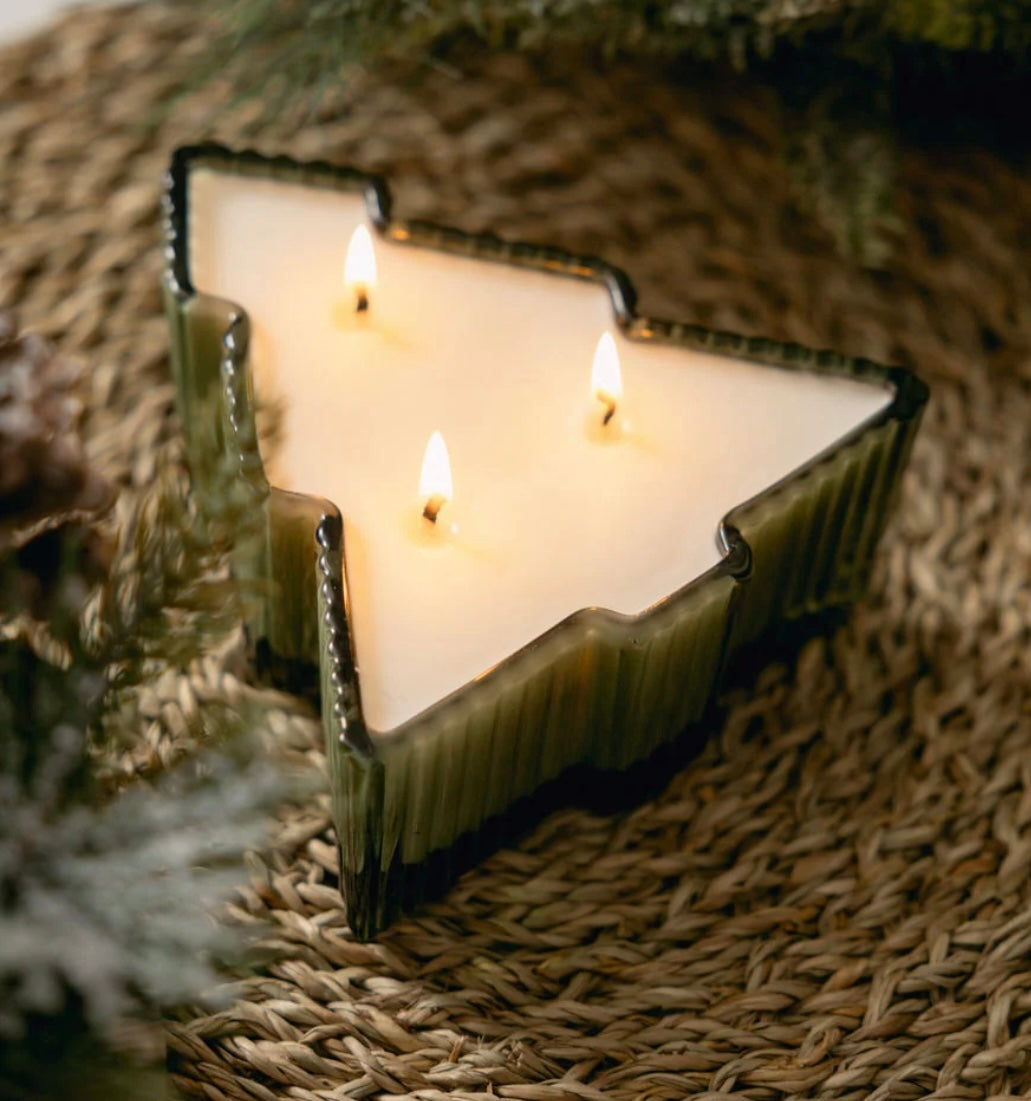 Glass Tree 3-Wick Candle-Asst Scents