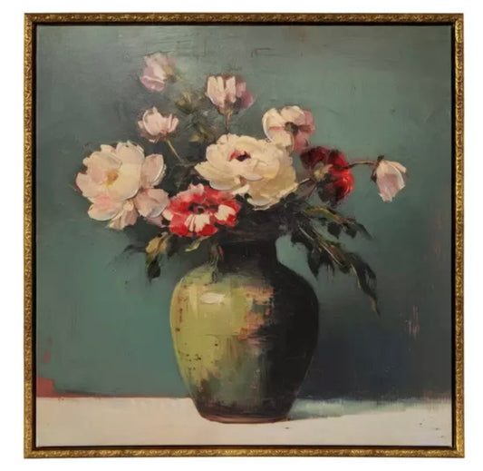 Flowers on Framed Canvas