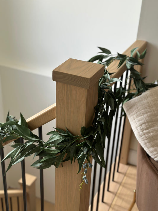 6’ Mixed Seeded Eucalyptus faux garland