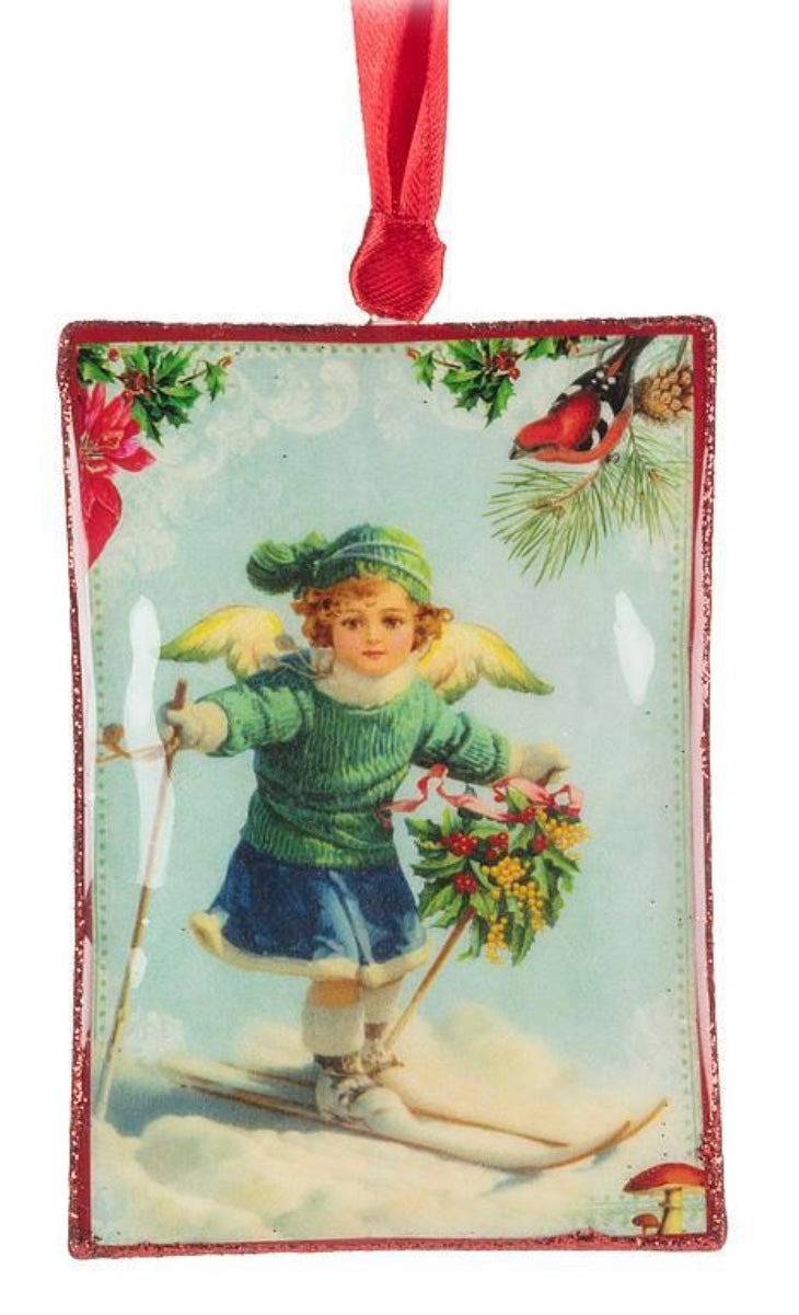 Girl Skiing Ornament-Metal