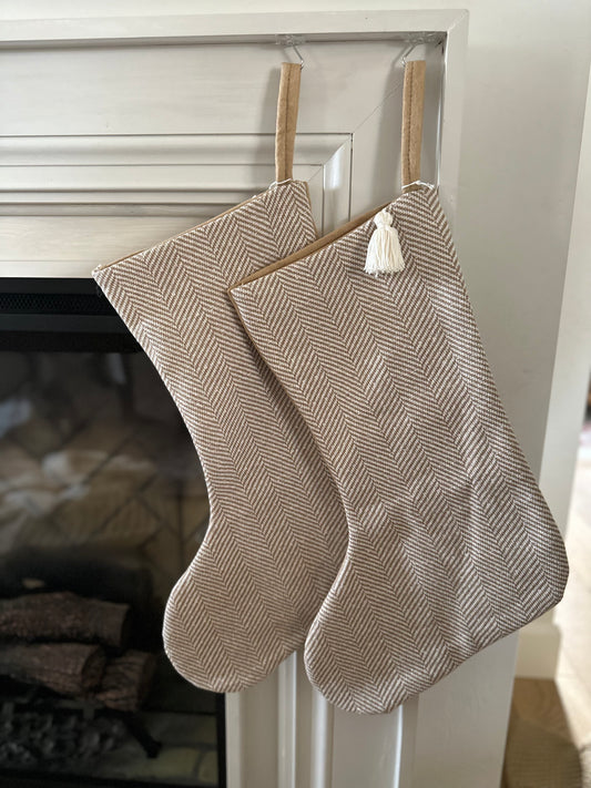 Striped linen stocking