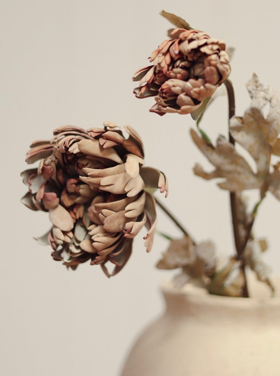 Blooming Dahlia Stem-Brown