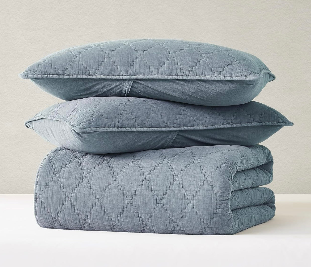 Muslin Cotton Quilt w/2 Shams-Queen