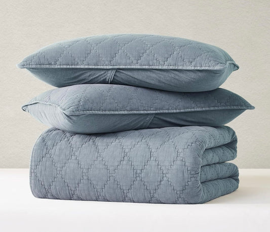 Muslin Cotton Quilt w/2 Shams-Queen