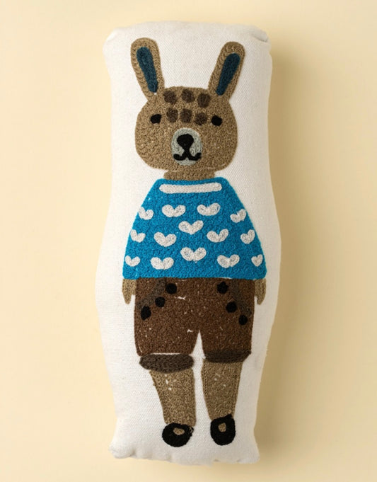 Indaba Embroidered Bunny Cushion