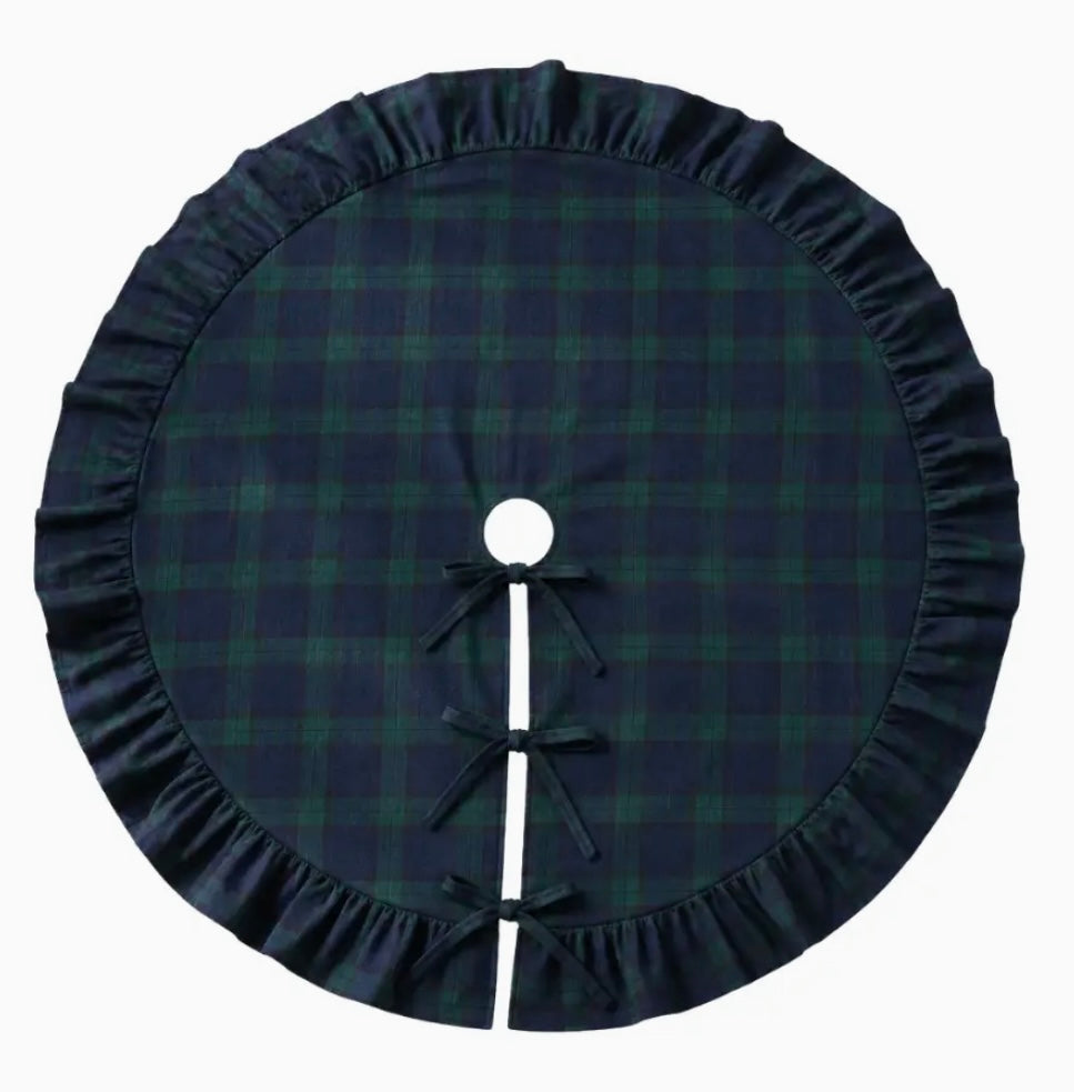 Navy Plaid Tree Skirt