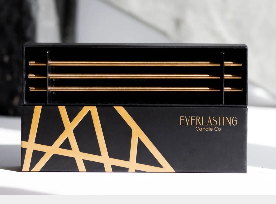Gold Candle Sticks -Box set of 3
