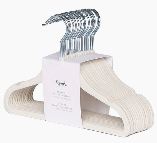 15-pack Children’s velvet hangers-Cream
