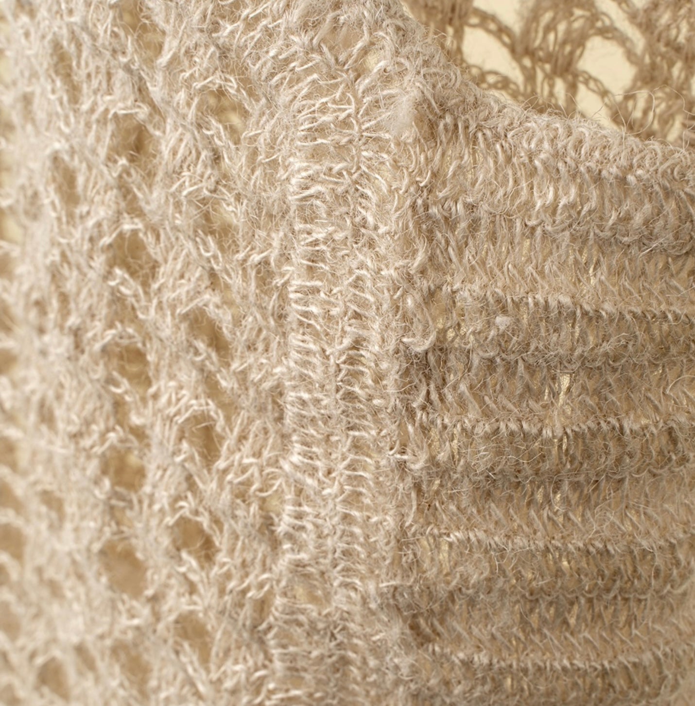 Crocheted Jute Market Bag-Bleached