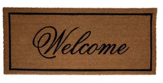 Coir Welcome Mat -Trimmed in Black
